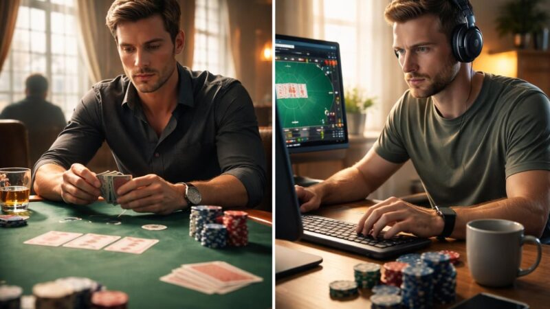 Les différences entre le poker en ligne et le poker traditionnel
