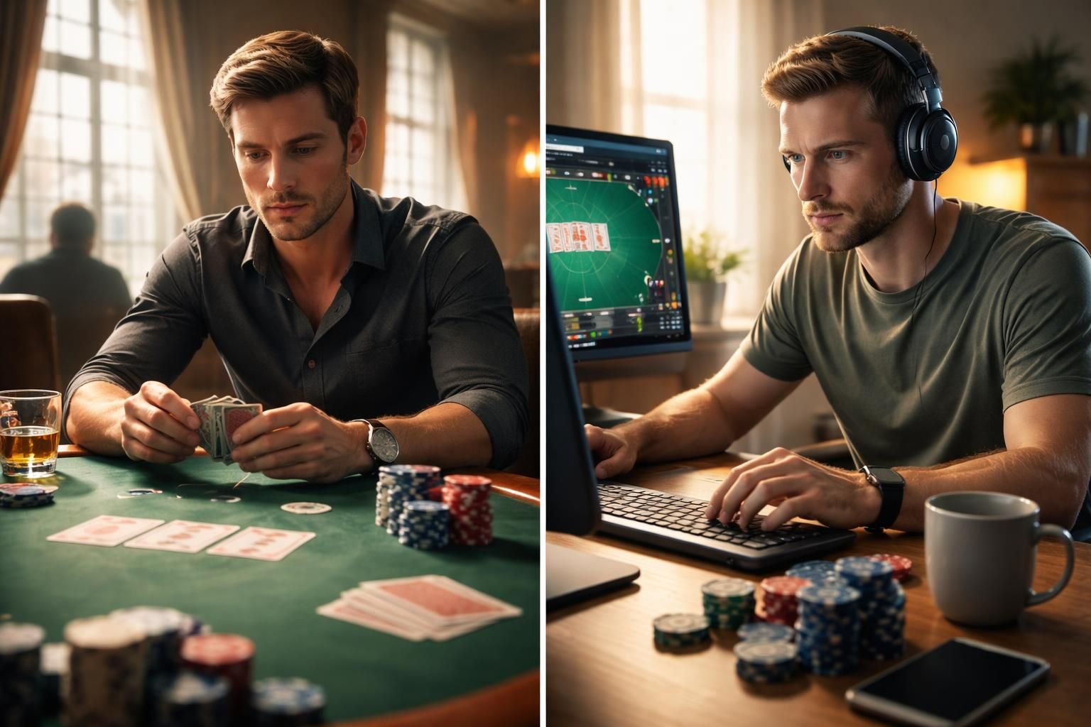 Les différences entre le poker en ligne et le poker traditionnel